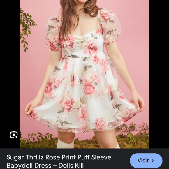 Sugar thrillz coquette babydoll dress sz S - Picture 6 of 7